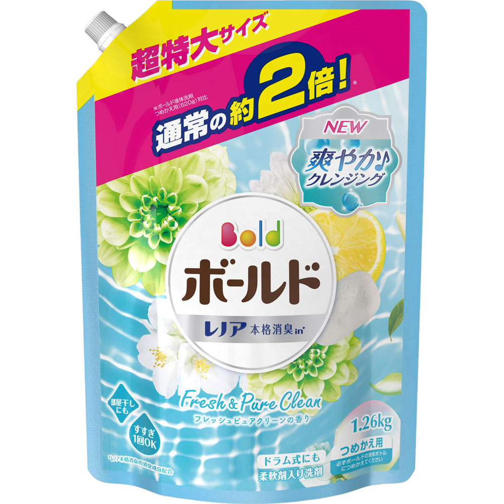 ボールドジェル フレッシュピュアクリーン 詰替 超特大 １２６０ｇ Ｐ＆Ｇジャパン