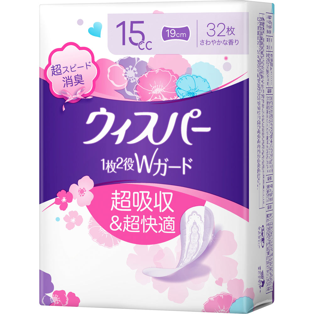 ウィスパーおりもの＆水分ケアパンティライナ１５ｃｃ ３２枚 Ｐ＆Ｇジャパン