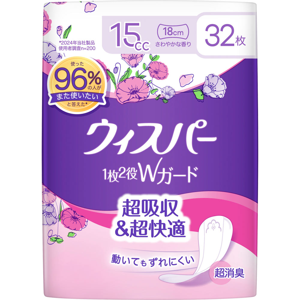 ウィスパーおりもの＆水分ケアパンティライナ１５ｃｃ ３２枚 Ｐ＆Ｇジャパン