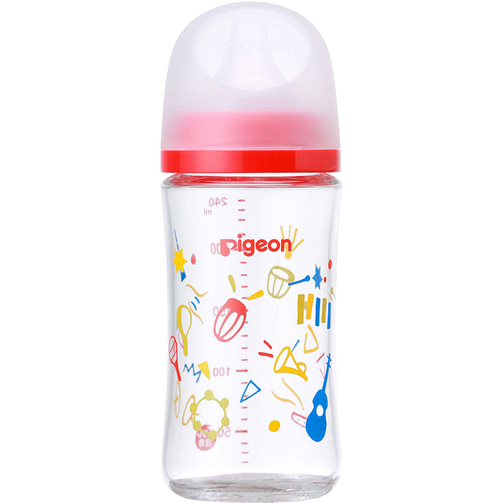 母乳実感哺乳びん 耐熱ガラス Ｍｕｓｉｃ ２４０ｍｌ ピジョン
