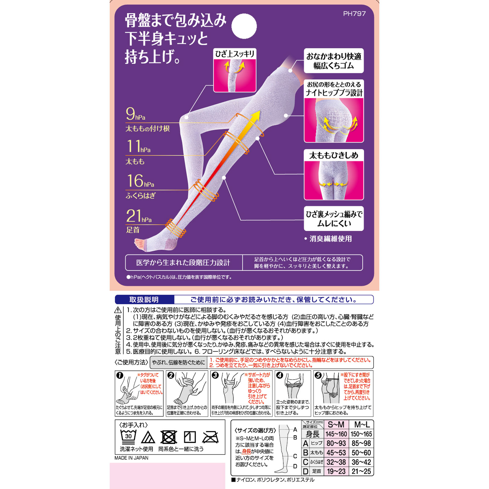 スリムウォーク 美脚美尻スパッツ ＳＭ ピップフジモト