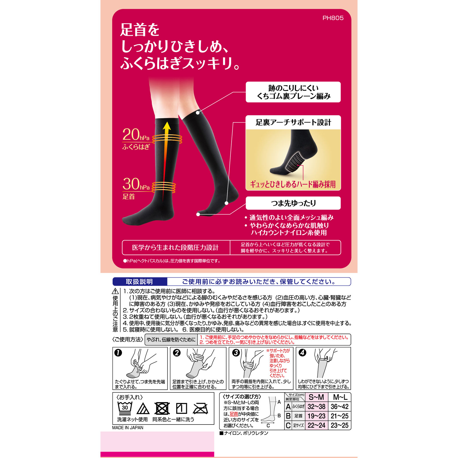 スリムウォーク 美脚ソックス ＳＭ ピップフジモト