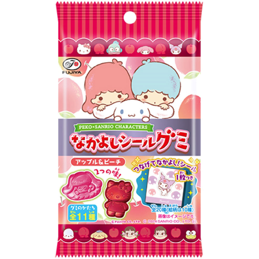 ペコ×サンリオキャラクターズなかよしシールグミ(アップル&ピーチ) 6粒 不二家