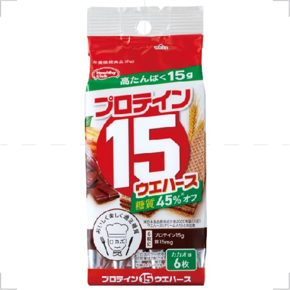 プロテイン１５ウエハース カカオ ６枚 ハマダコンフェクト