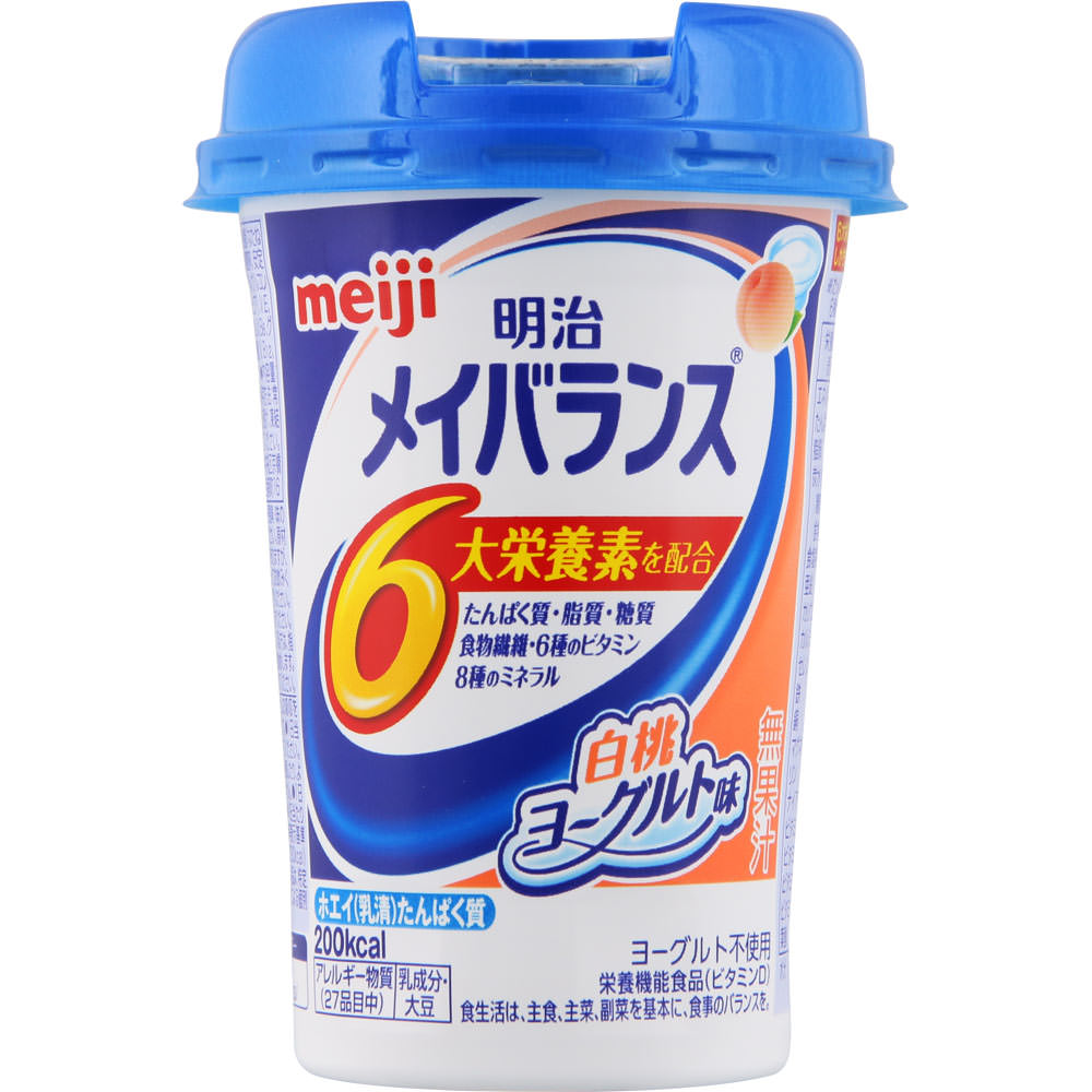 メイバランス Ｍｉｎｉカップ 白桃ヨーグルト味 ケース １２５ｍｌｘ１２ 明治（旧明治製菓）