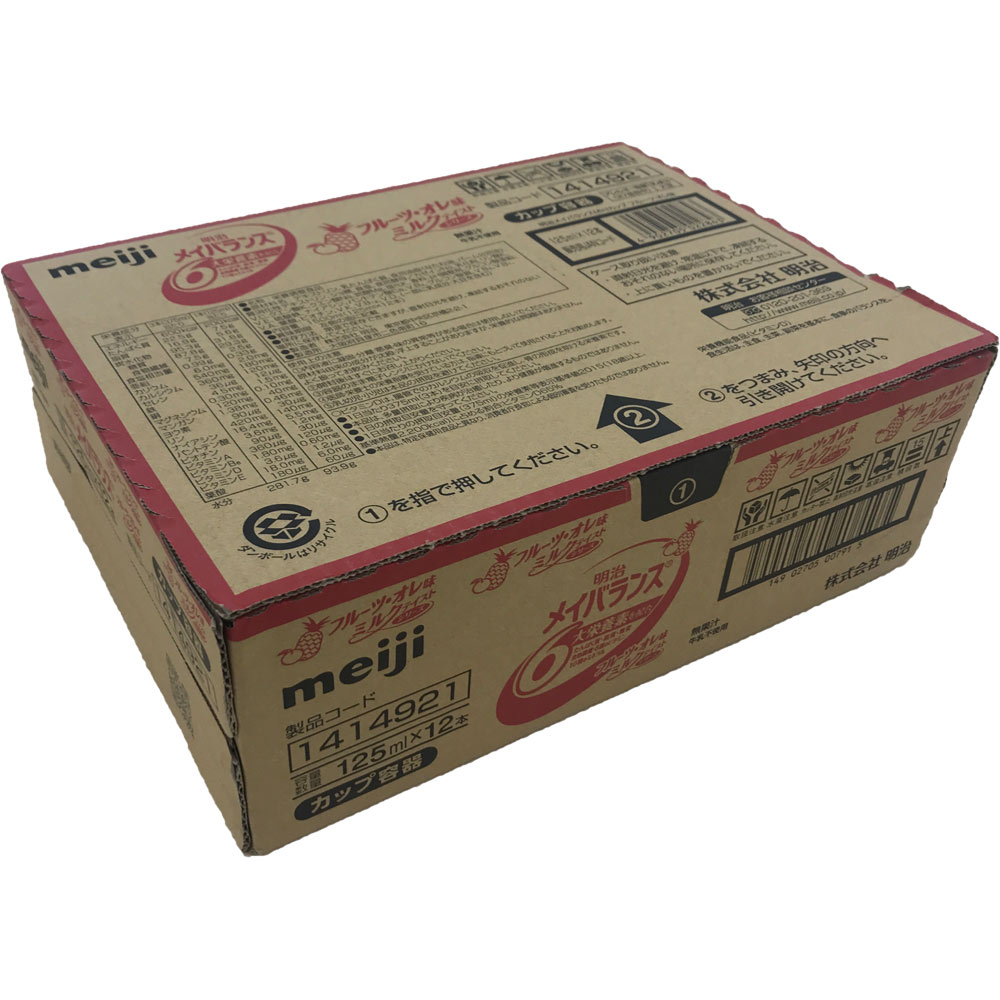 メイバランスＭｉｎｉ カップ  フルーツ・オレ味 ケース １２５ｍｌ×１２ 明治（旧明治乳業）