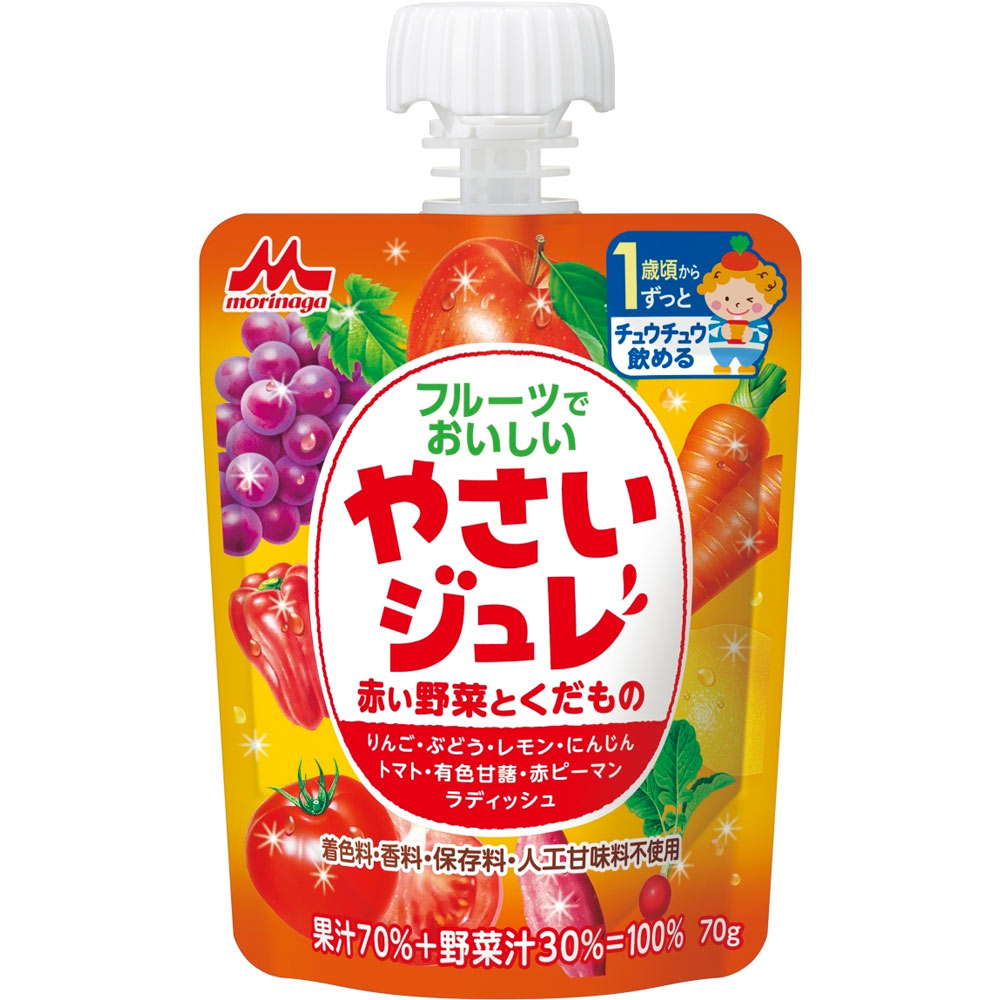 フルーツでおいしいやさいジュレ 赤い野菜とくだもの ７０ｇ 森永乳業
