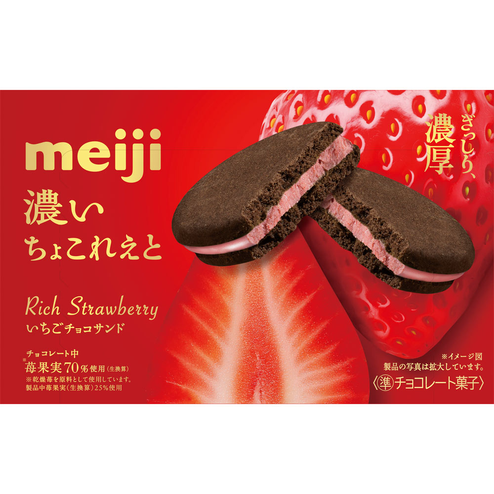 濃いちょこれえと苺チョコサンド ６枚 明治（旧明治製菓）