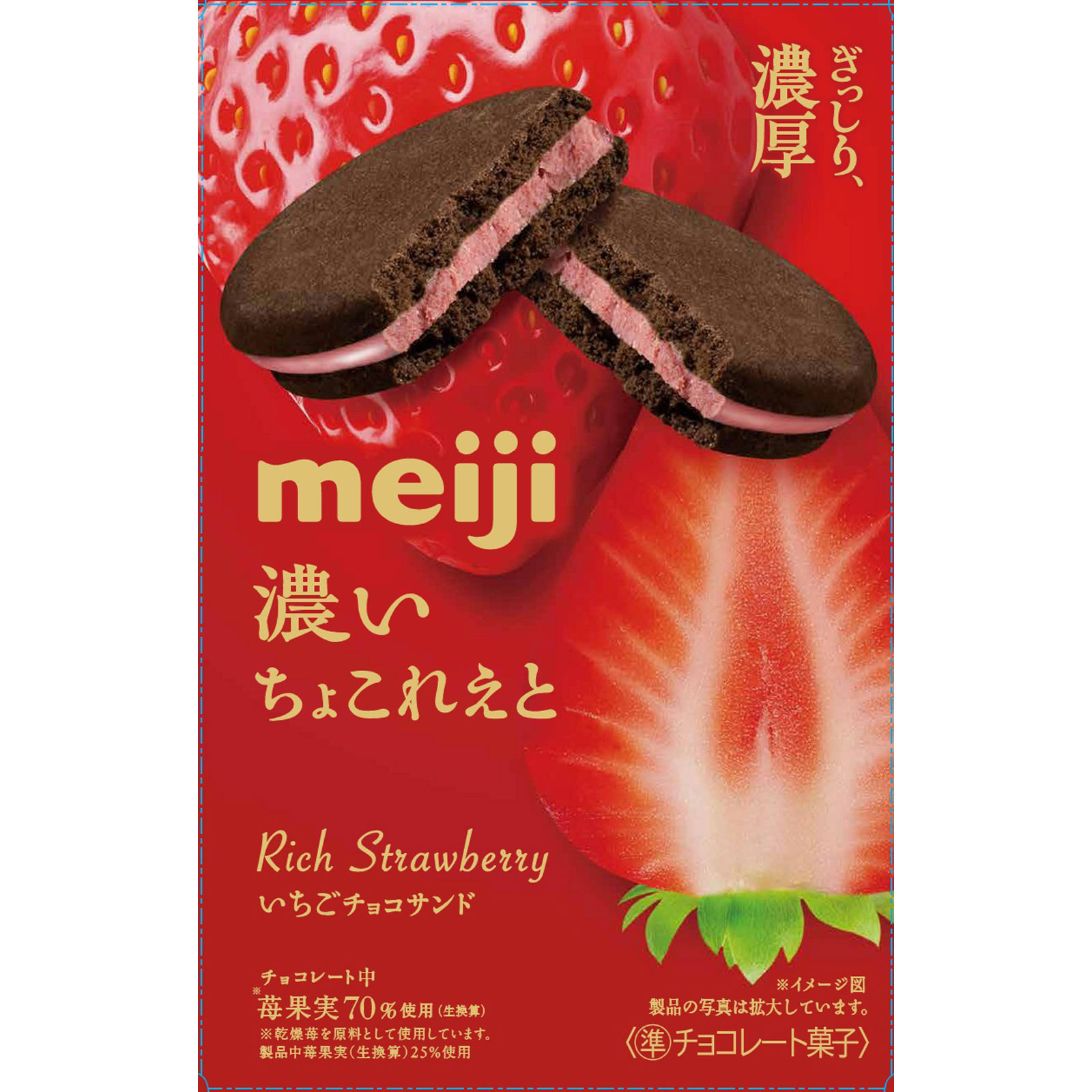 濃いちょこれえと苺チョコサンド ６枚 明治（旧明治製菓）