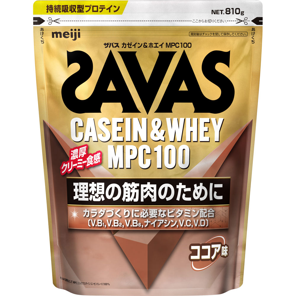ザバス カゼイン＆ホエイＭＰＣ１００ ココア味 大袋 ８１０ｇ 明治（旧明治製菓）