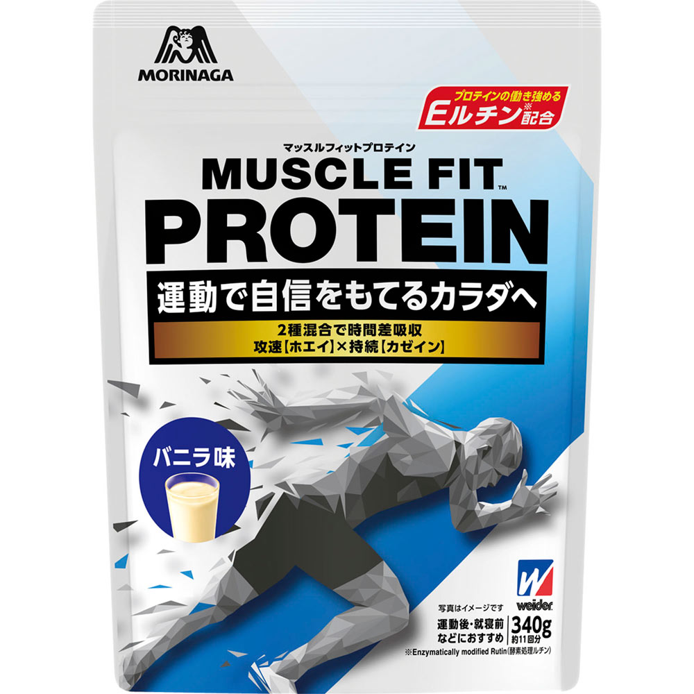ウイダー マッスルフィットプロテイン バニラ味 ３４０ｇ 森永製菓