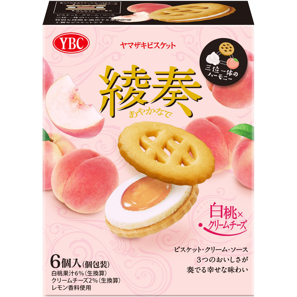綾奏　白桃×クリームチーズ ６個 ヤマザキビスケット
