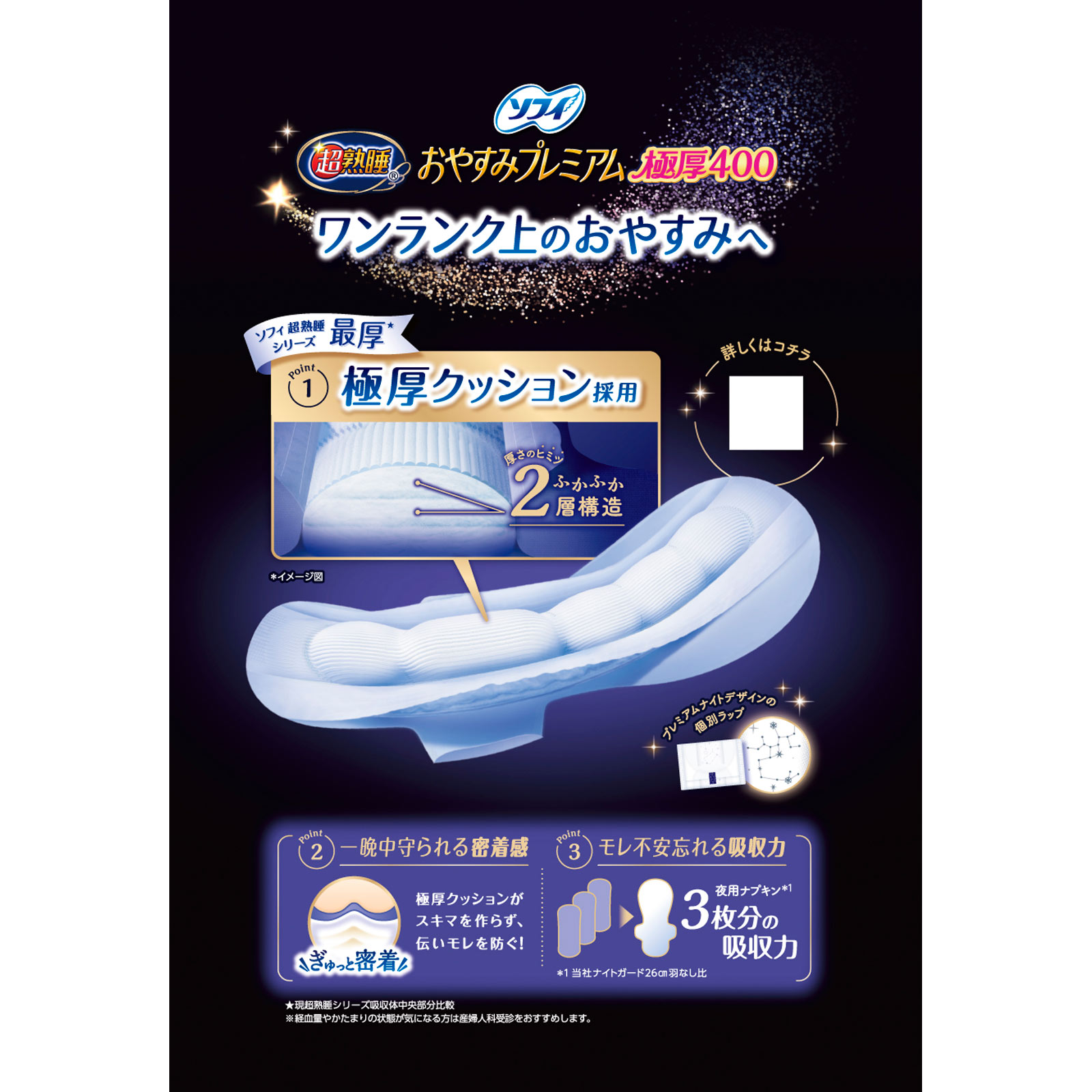 ソフィ超熟睡おやすみプレミアム　極厚４００ １２枚 ユニ・チャーム (医薬部外品)