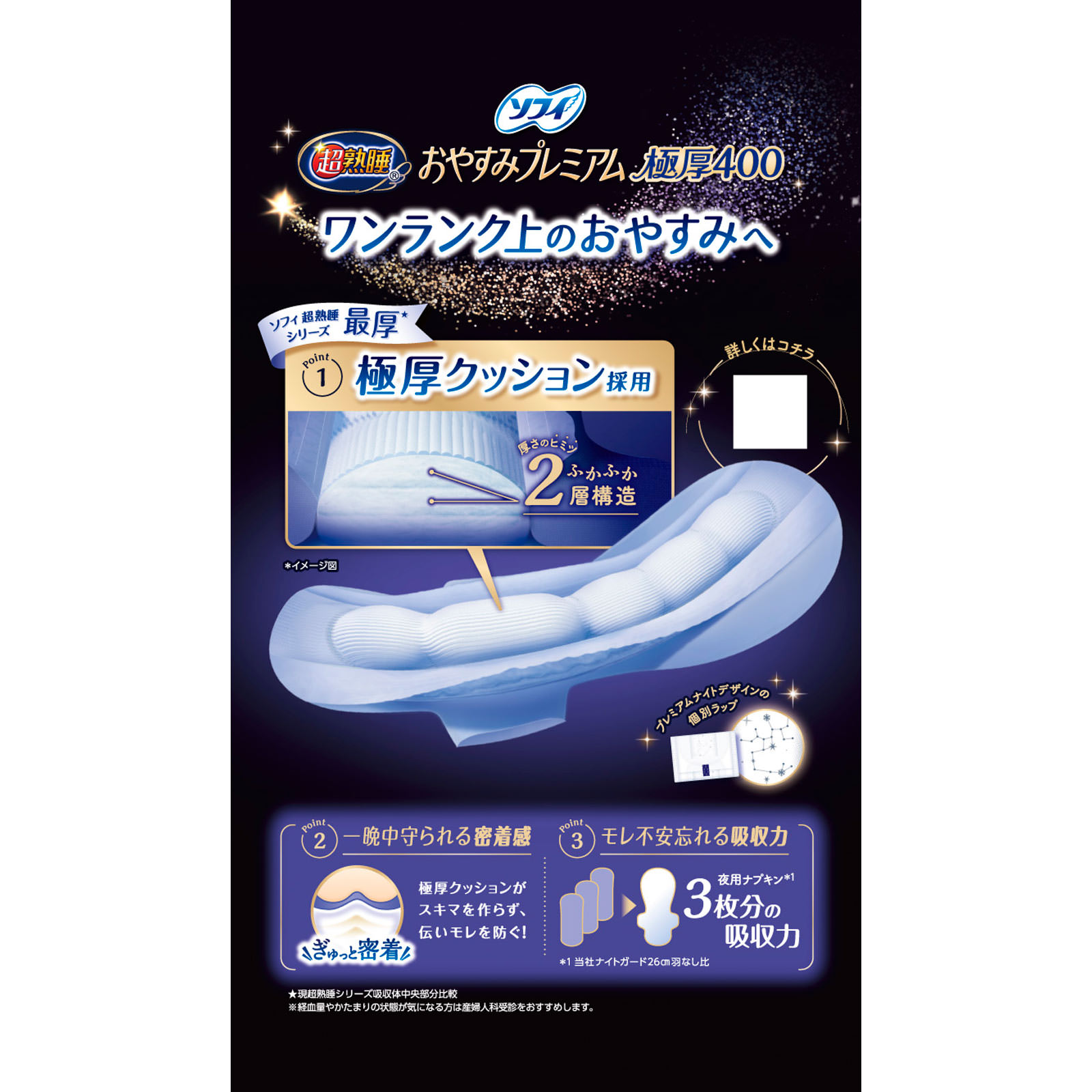 ソフィ超熟睡おやすみプレミアム　極厚４００ １０枚 ユニ・チャーム (医薬部外品)