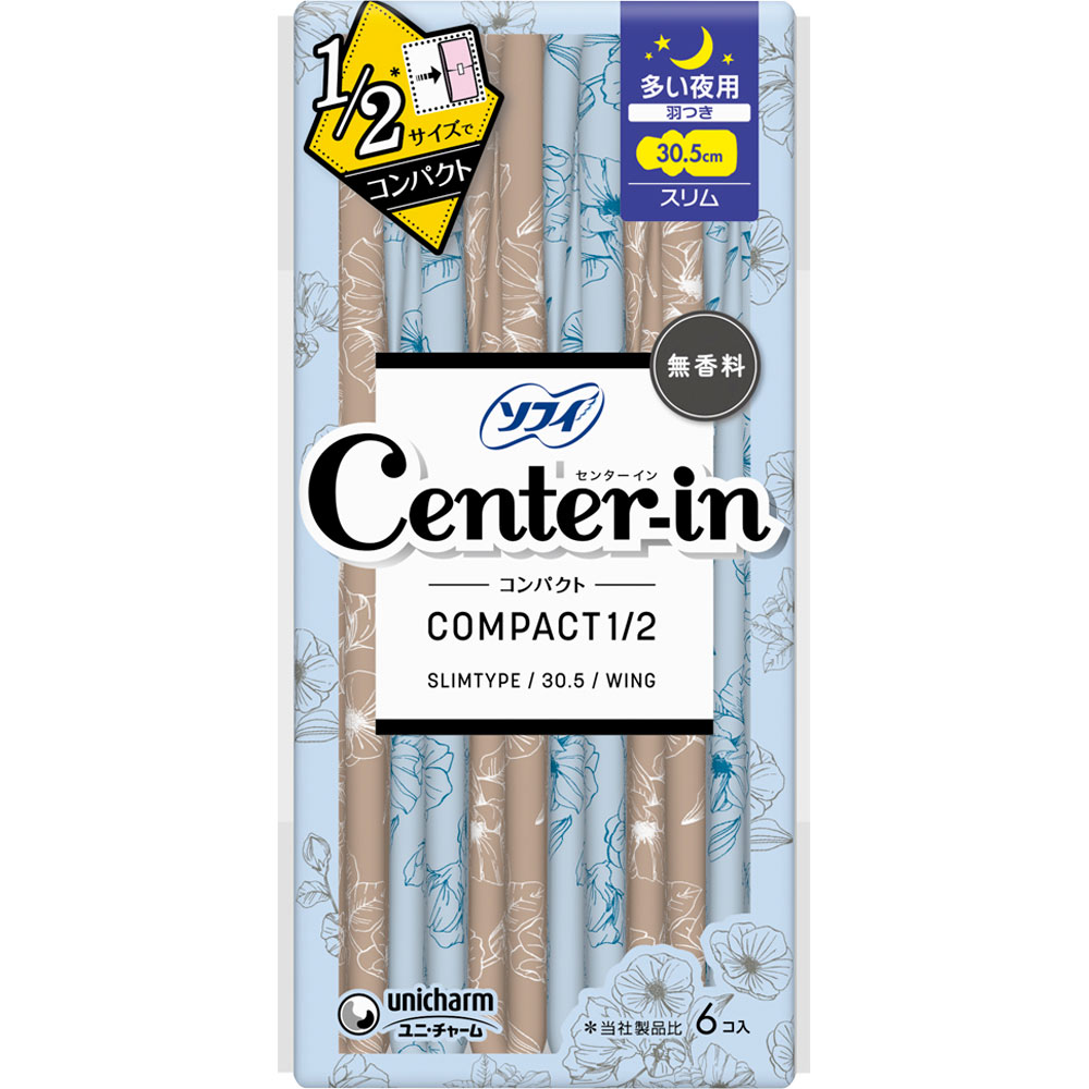 センターインコンパクト ふわふわ 多い日の夜用 ６枚 ユニ・チャーム (医薬部外品)