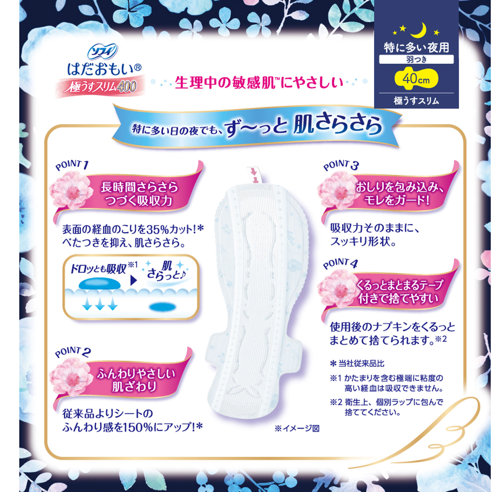 ソフィ はだおもい 極うすスリム特に多い夜用400 | マツキヨ