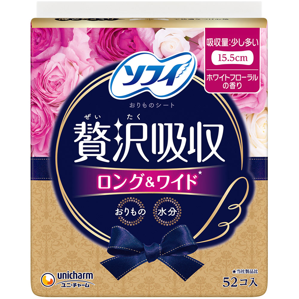 ソフィKiyora 贅沢吸収 ホワイトフローラルの香り 少し多い日用 52枚 ユニ・チャーム