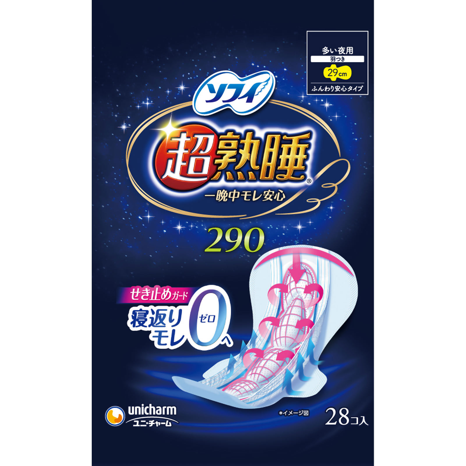 ソフィ　超熟睡ガード　２９０ ２８枚 ユニ・チャーム (医薬部外品)