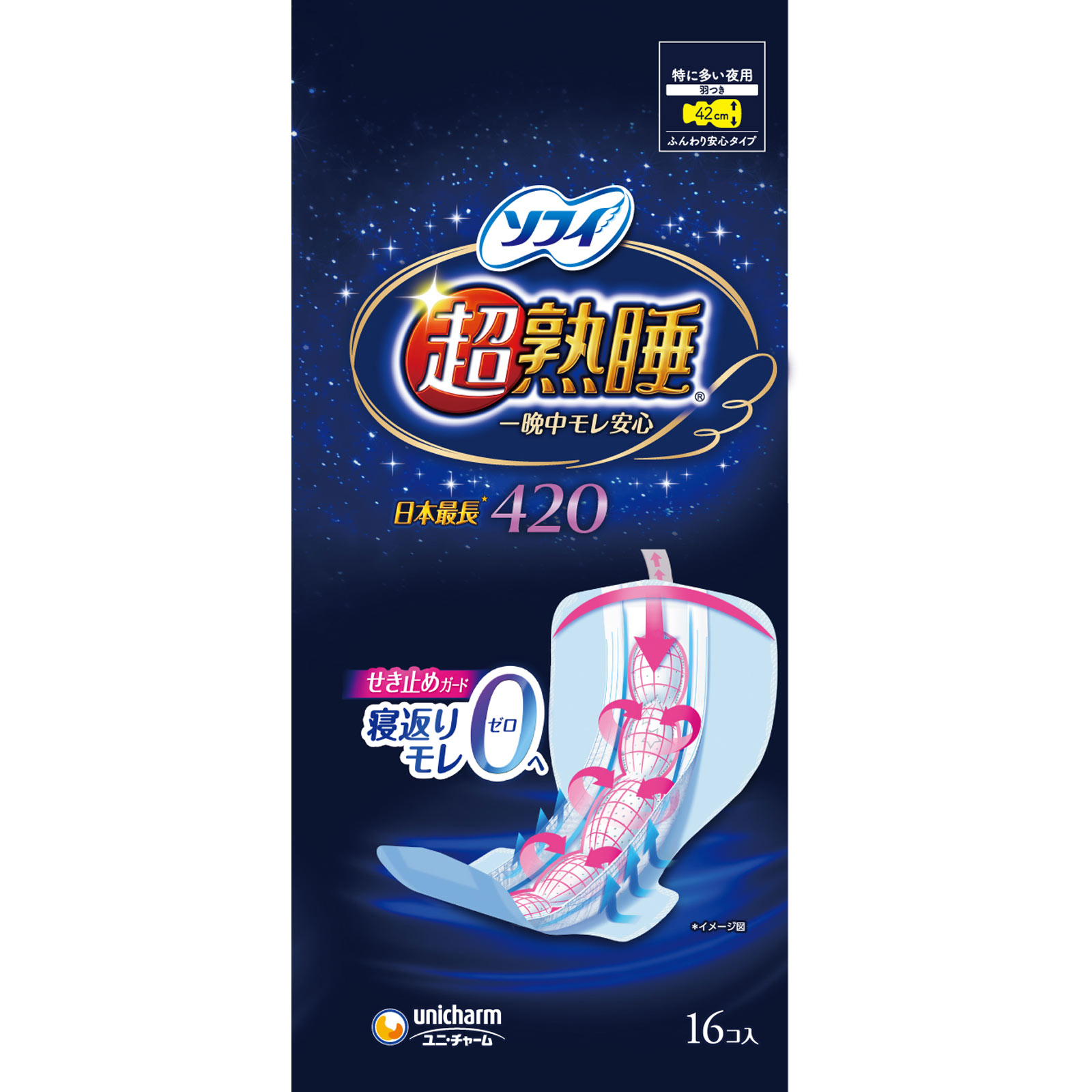 ソフィ超熟睡ガード ワイドＧ４２０ １６枚 ユニ・チャーム (医薬部外品)