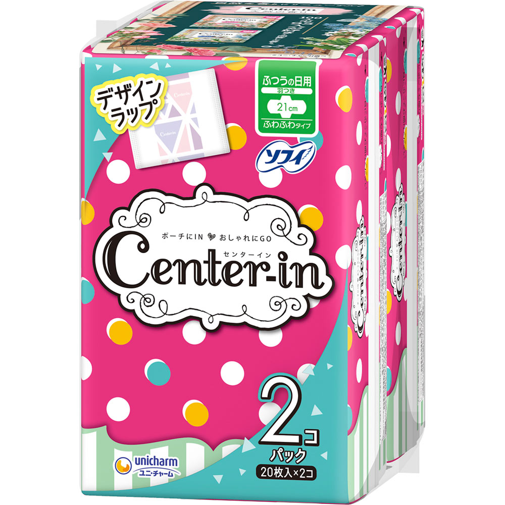 センターインふわふわタイプ ふつうの日羽つき ２０枚×２ ユニ・チャーム (医薬部外品)