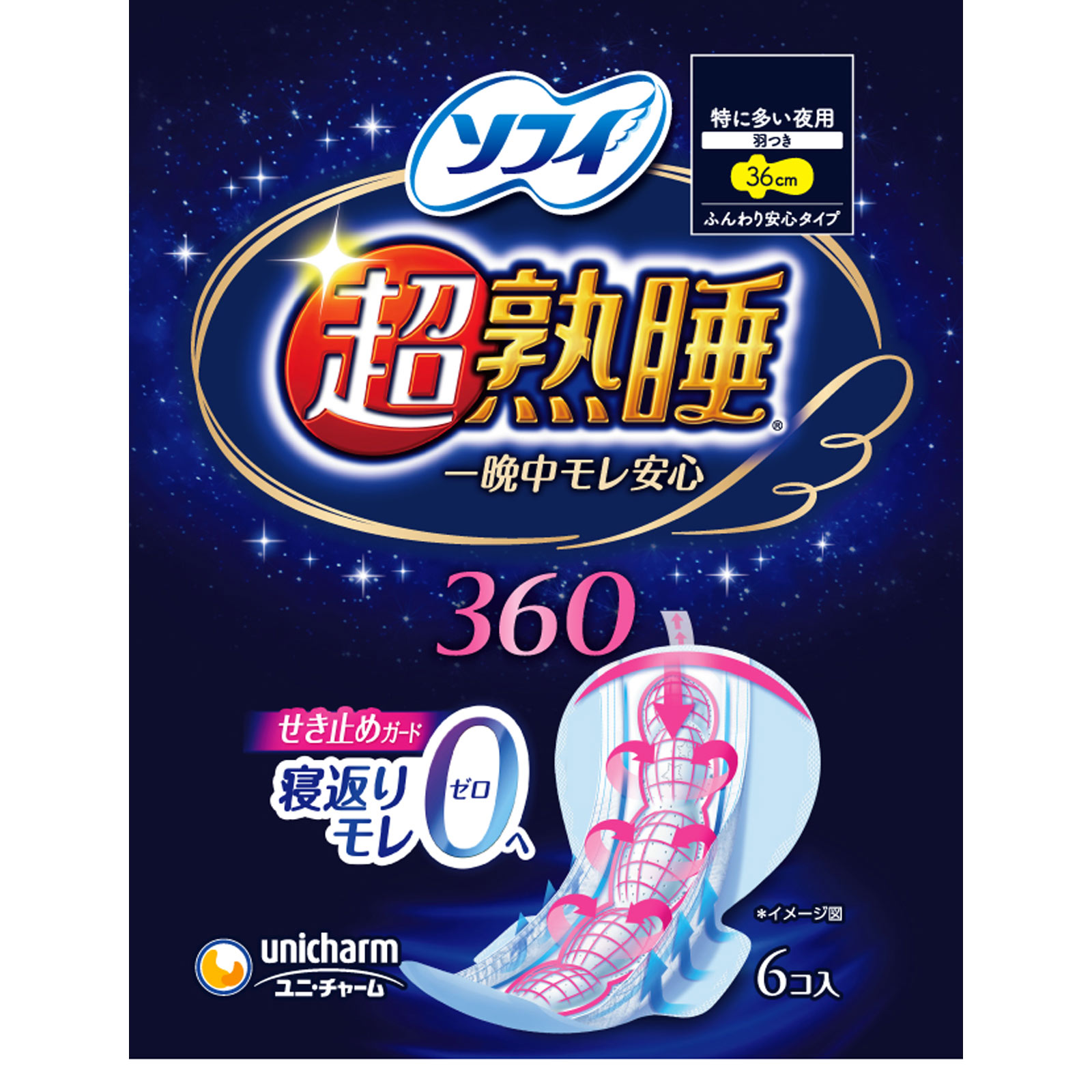 ソフィ　超熟睡ガード３６０ ６枚 ユニ・チャーム (医薬部外品)