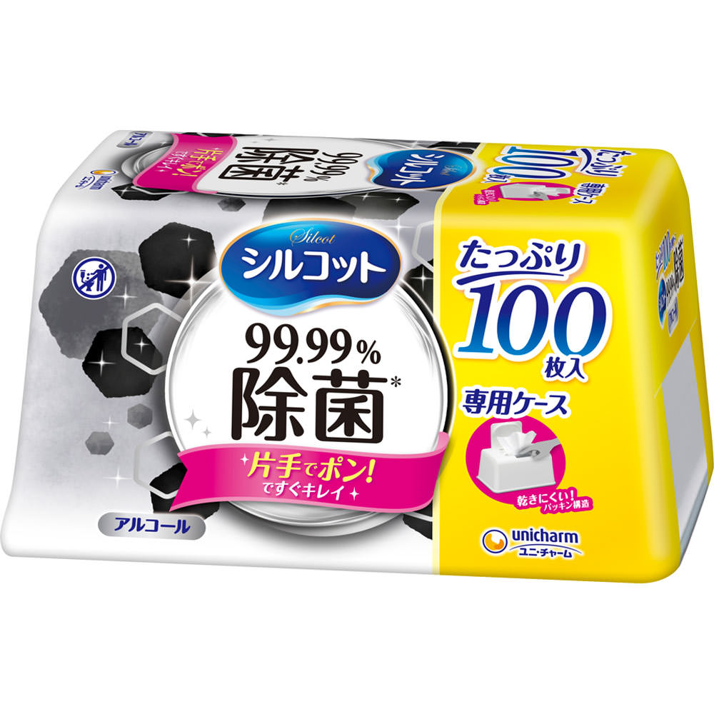 【大容量】シルコット 99.99％除菌 ウェットティッシュ アルコールタイプ 本体 １００枚 ユニ・チャーム