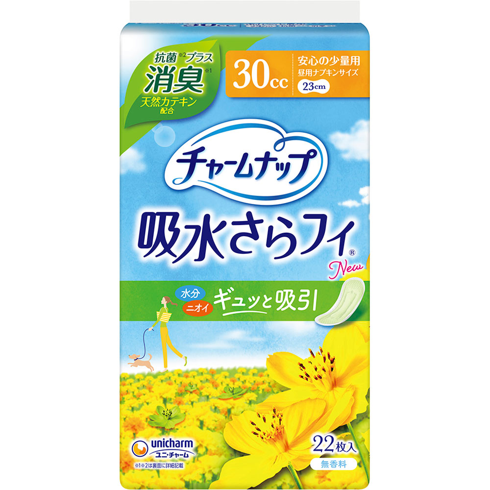 チャームナップ　吸水さらフィ　安心の少量用　消臭タイプ　羽なし　３０ｃｃ　２３ｃｍ（尿吸収ナプキン） ２２枚 ユニ・チャーム