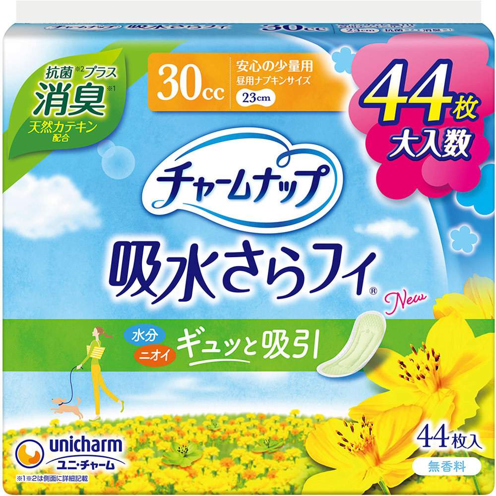 チャームナップ　吸水さらフィ　安心の少量用　消臭タイプ　羽なし　３０ｃｃ　２３ｃｍ（尿吸収ナプキン） ４４枚 ユニ・チャーム