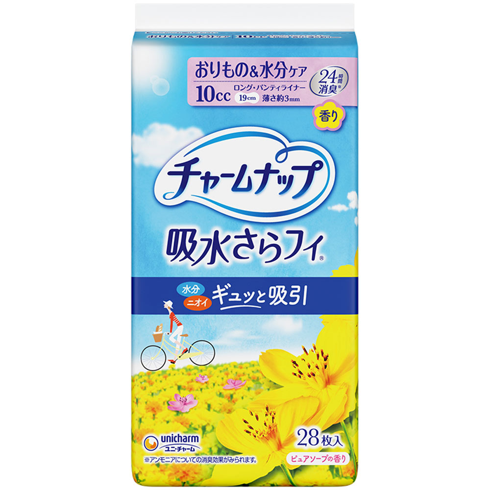 チャームナップ 吸水さらフィ ロングパンティライナー ピュアソープの香り ２８枚 ユニ・チャーム