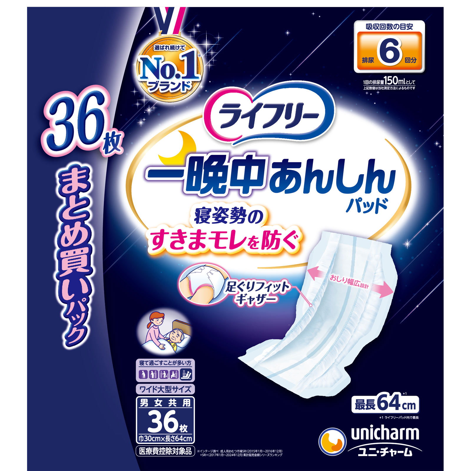 まとめ買いパック】ライフリーテープ用専用尿とりパッド一晩中あんしん