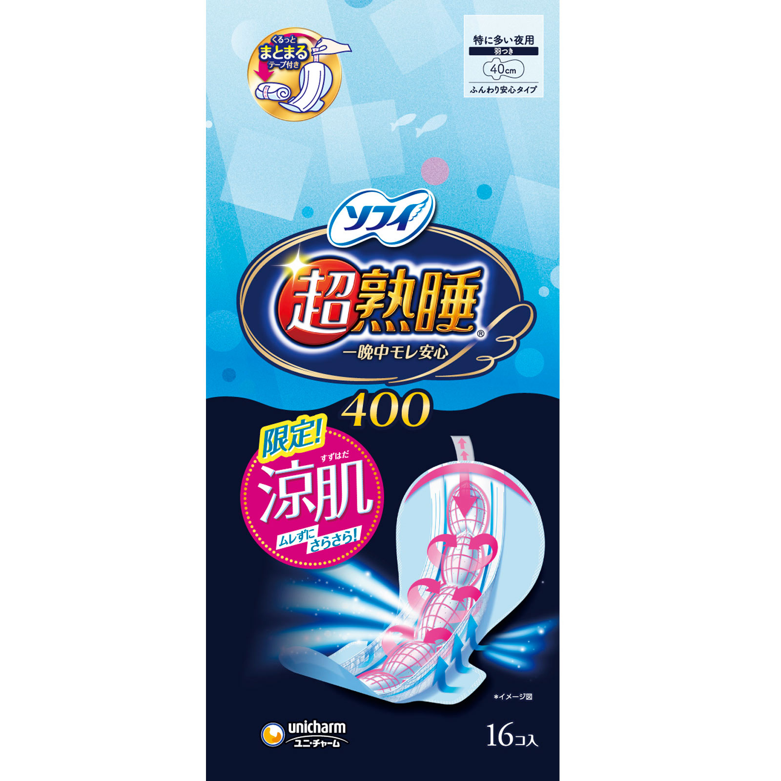 ソフィ超熟睡ガ－ド涼肌４００ １６枚 ユニ・チャーム (医薬部外品)