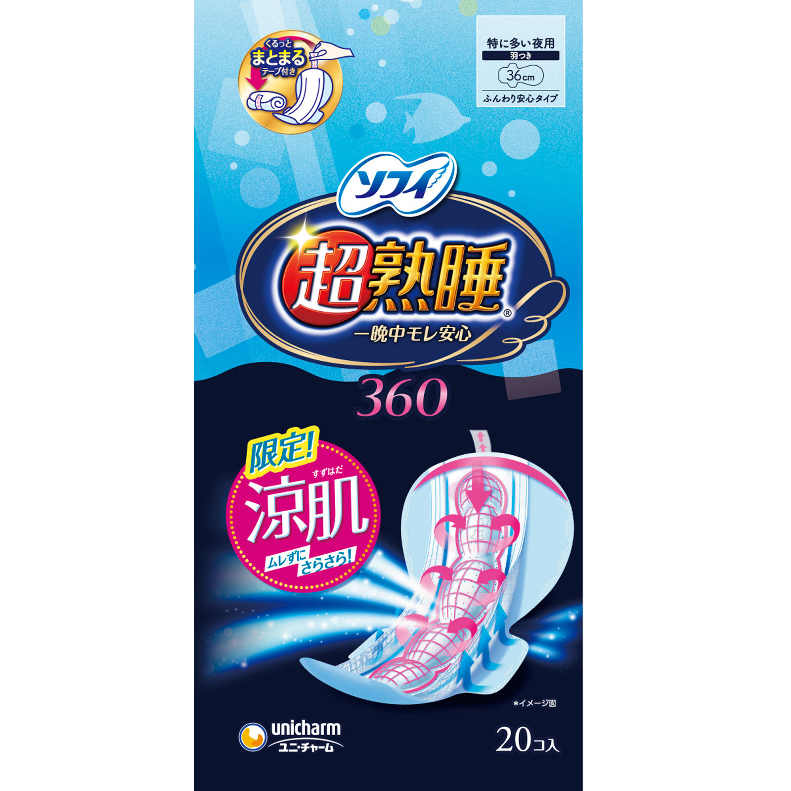 ソフィ超熟睡ガ－ド涼肌３６０ ２０枚 ユニ・チャーム (医薬部外品)