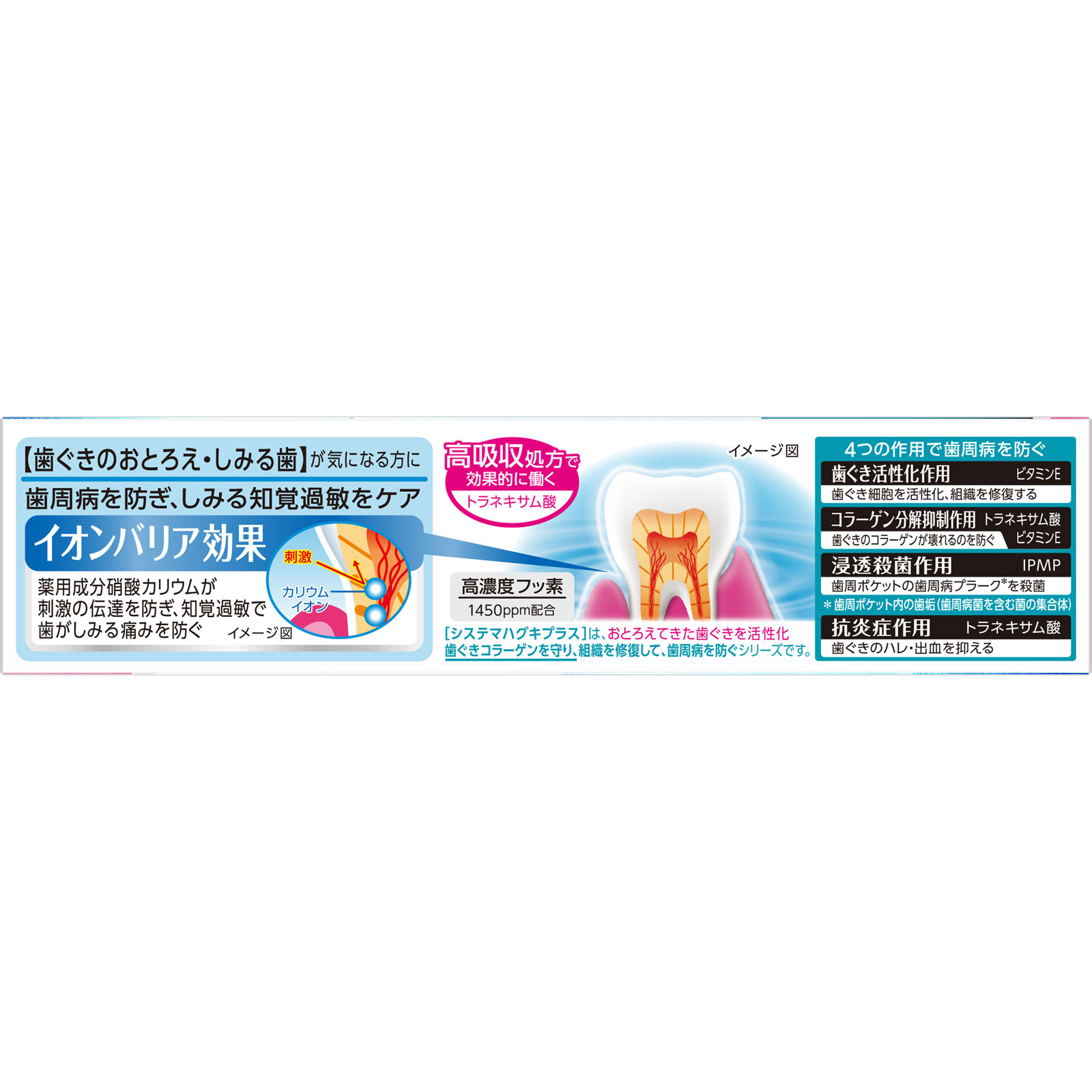 システマ ハグキプラス S ハミガキ 歯磨き粉 ９５ｇ ライオン (医薬部外品)