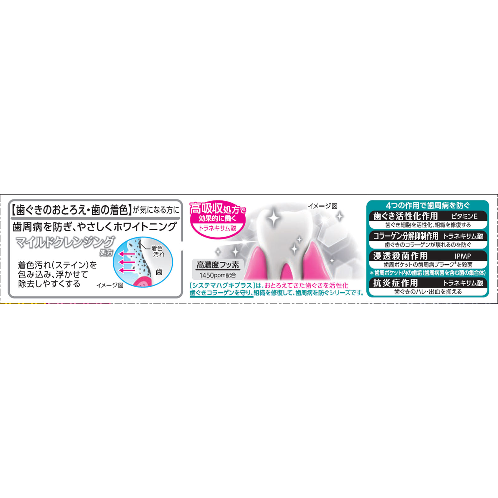 システマ ハグキプラス ホワイトニングハミガキ 大サイズ １２０ｇ ライオン (医薬部外品)