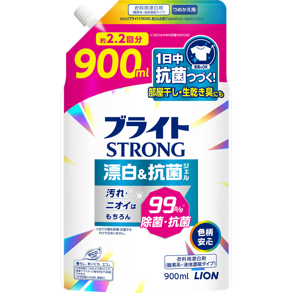 ブライトSTRONG 漂白&抗菌ジェル つめかえ用 900g ライオン