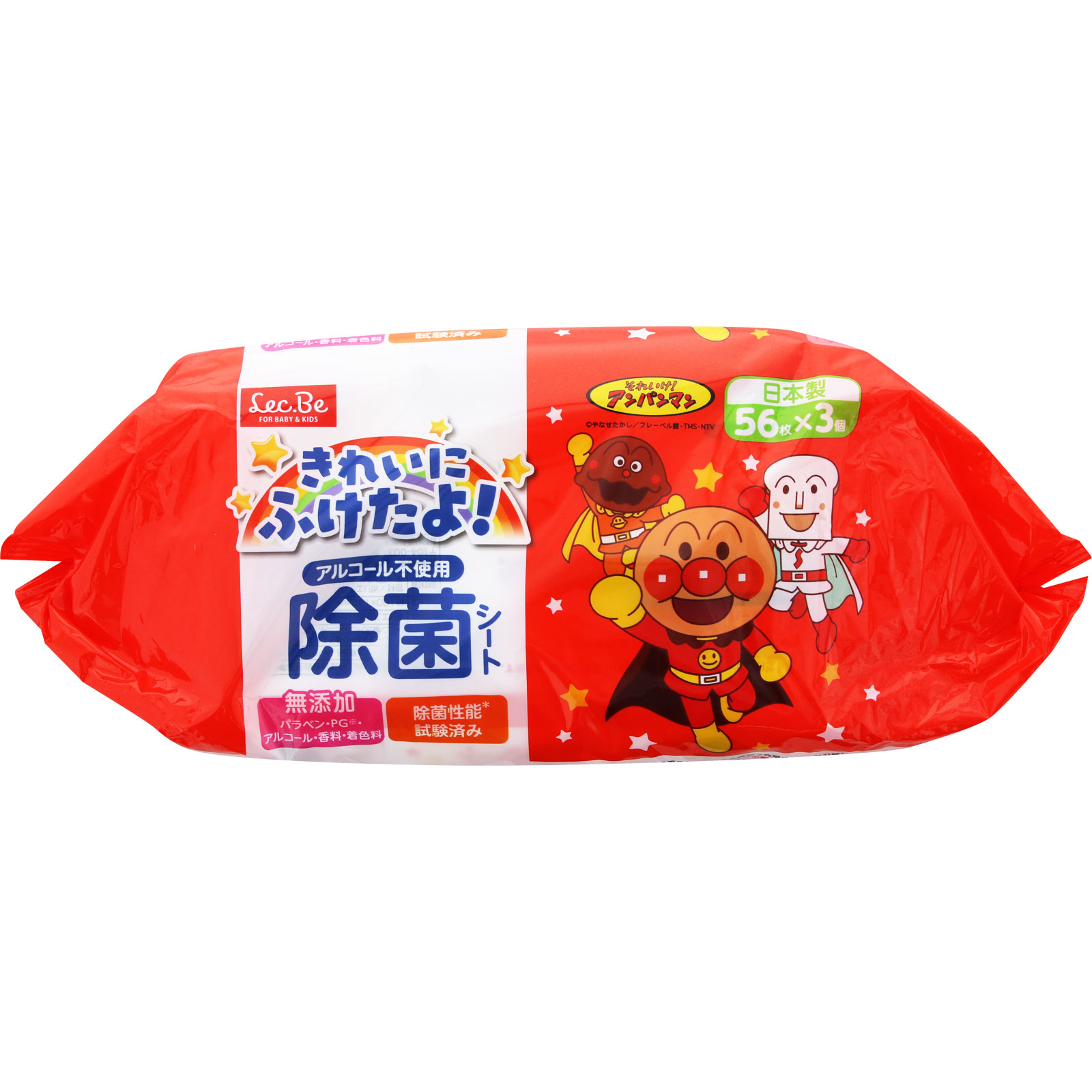 アンパンマン ノンアル除菌シート ５６枚３Ｐ レック