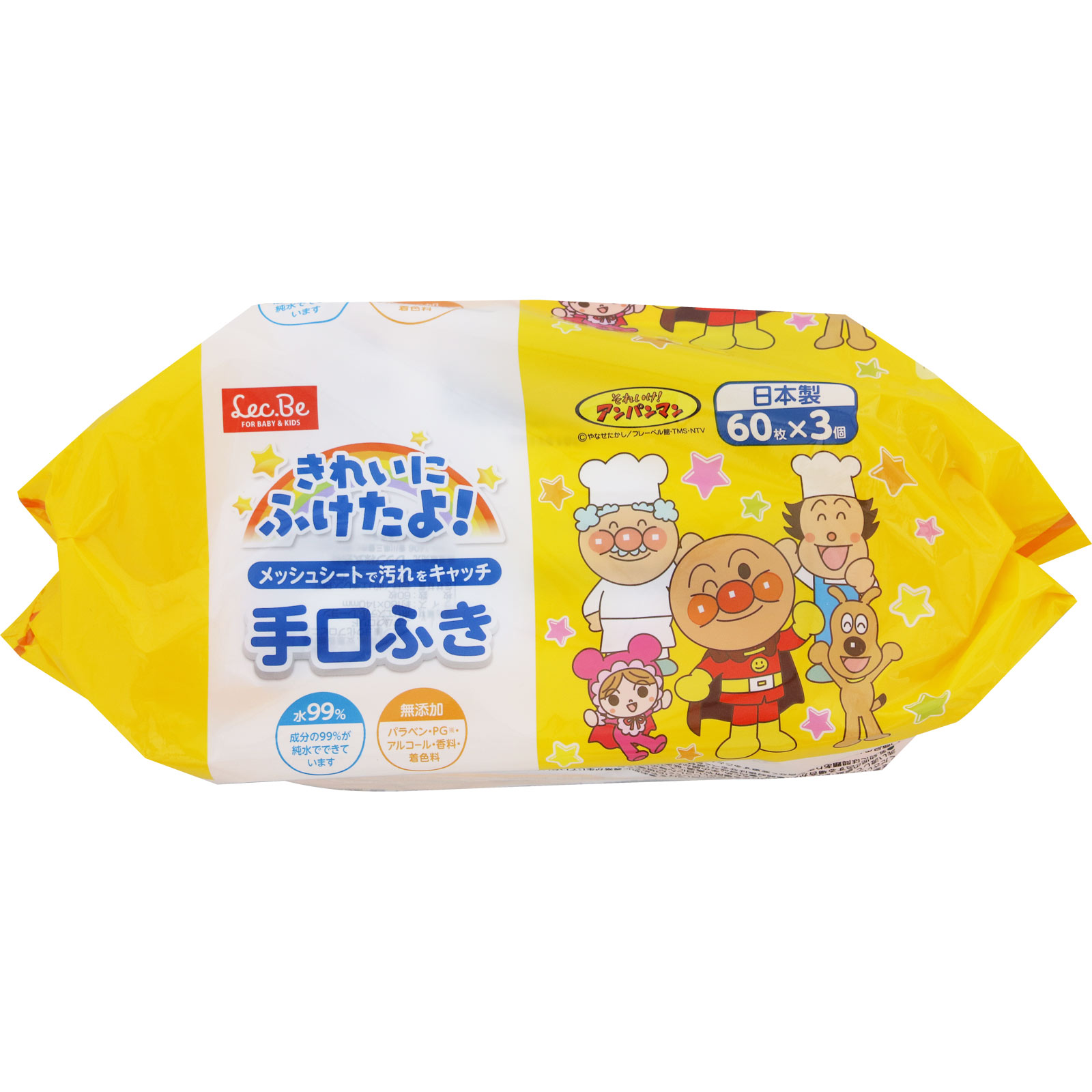 アンパンマン手口ふき 60枚3P レック