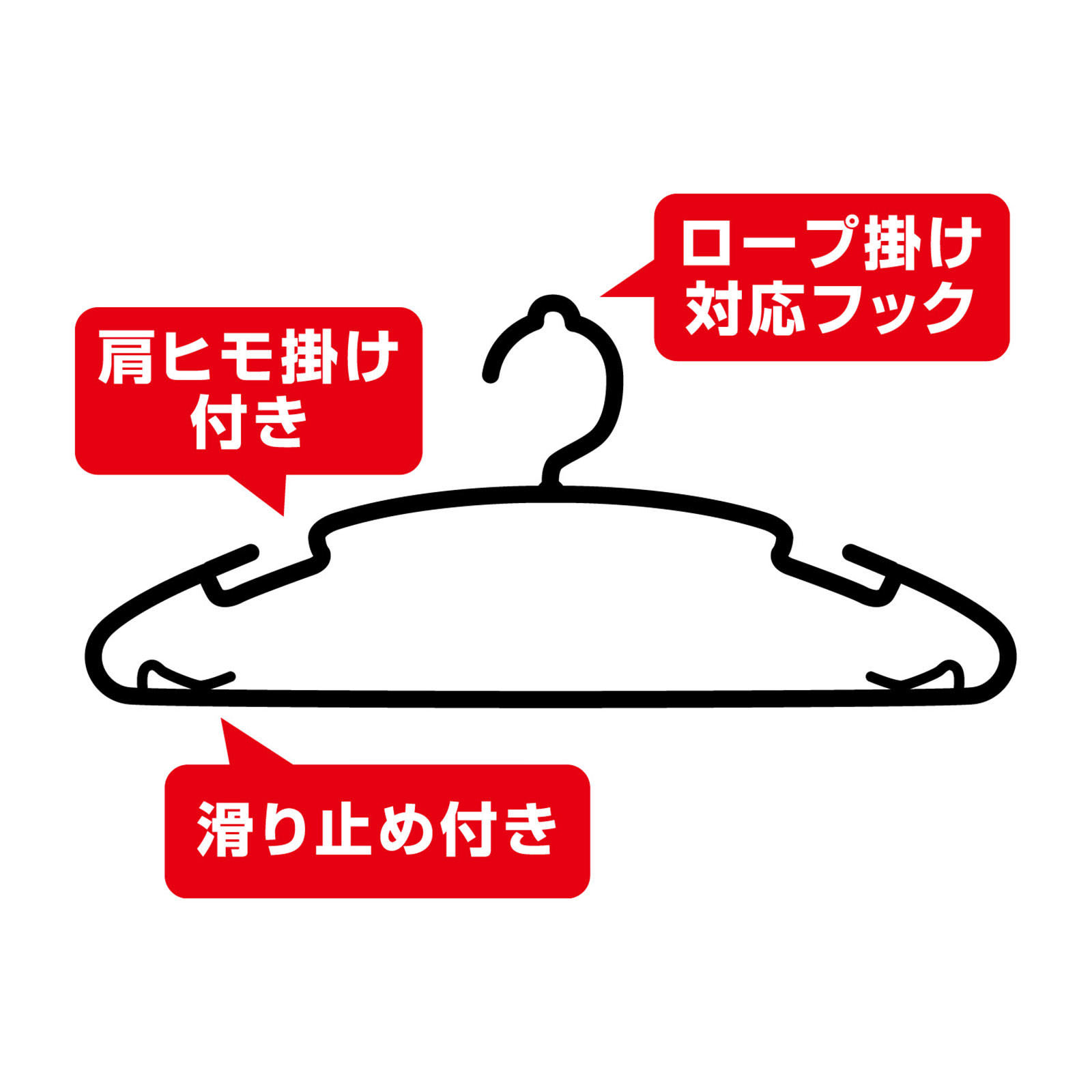 衣類シンプルハンガー １０本組 レック