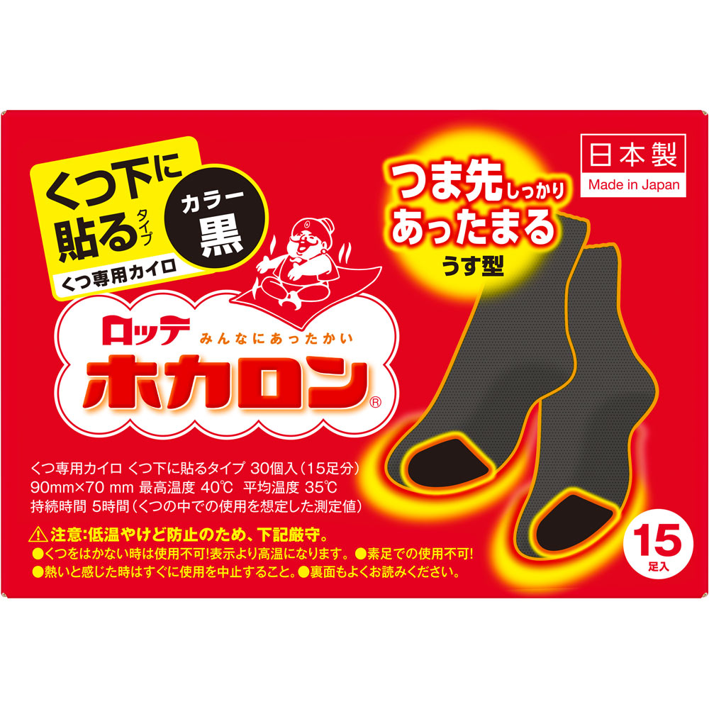 ホカロン 靴下に貼るタイプ 黒 １５個 ロッテ電子工業