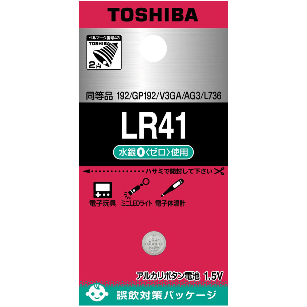 東芝 アルカリボタン電池 ＬＲ４１ＥＣ 通宝海苔