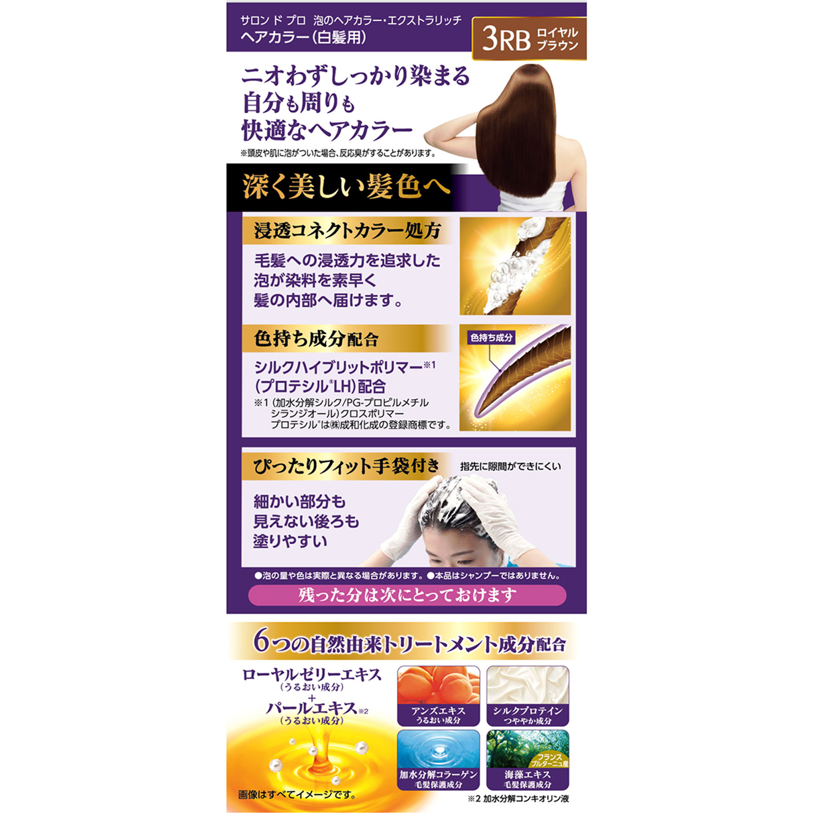 サロンドプロ 泡のヘアカラー・エクストラリッチ（白髪用）３ＲＢ【ロイヤルブラウン】 ５０ｇ＋５０ｇ ダリヤ (医薬部外品)