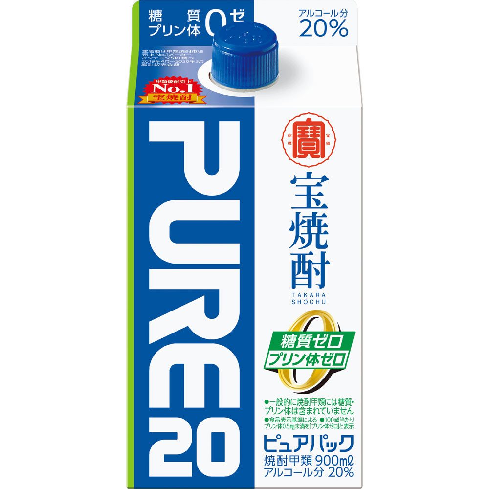 宝焼酎「ピュアパック」２０° ９００ｍｌ 宝酒造
