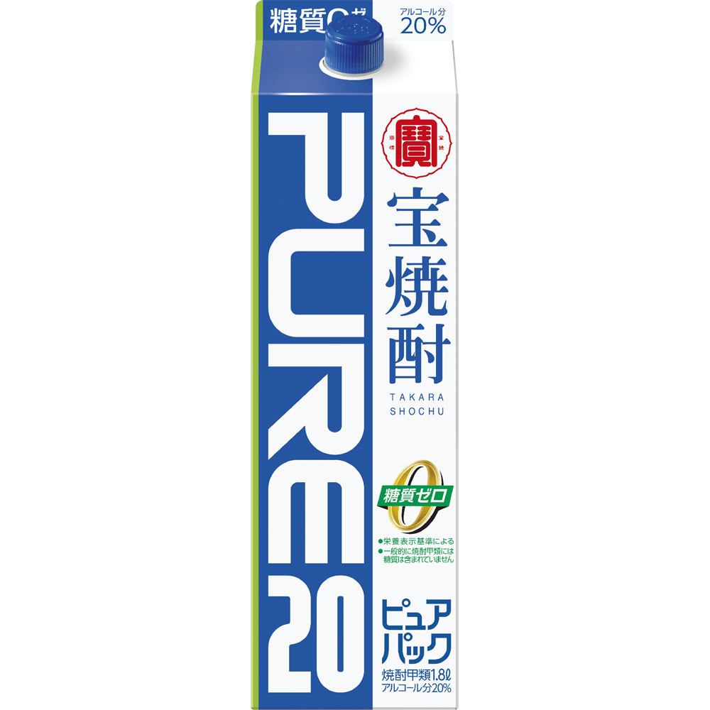 宝焼酎「ピュアパック」２０度 １８００ｍｌ 宝酒造
