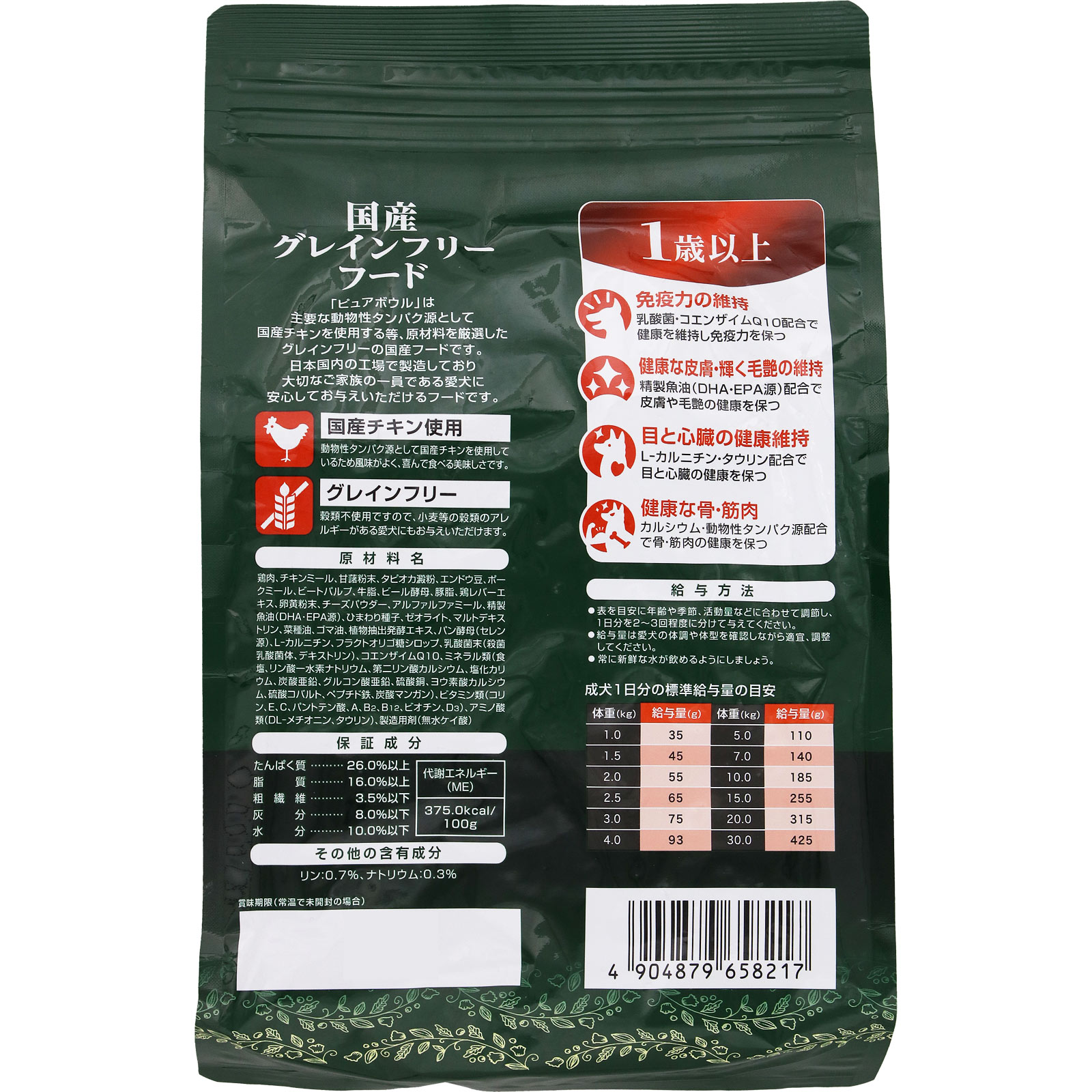 ピュアボウル グレインフリー 1歳以上成犬用 800g ペットライブラリー