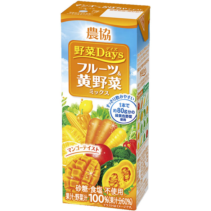 農協 野菜Ｄａｙｓ フルーツ＆黄野菜ミックス ２００ｍｌ 雪印メグミルク