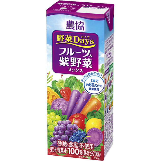 農協 野菜Ｄａｙｓ フルーツ＆紫野菜ミックス ２００ｍｌ 雪印メグミルク