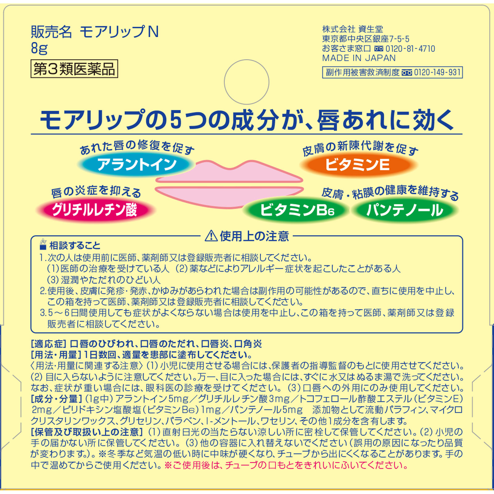 モアリップＮ ８ｇ 資生堂 【第3類医薬品】