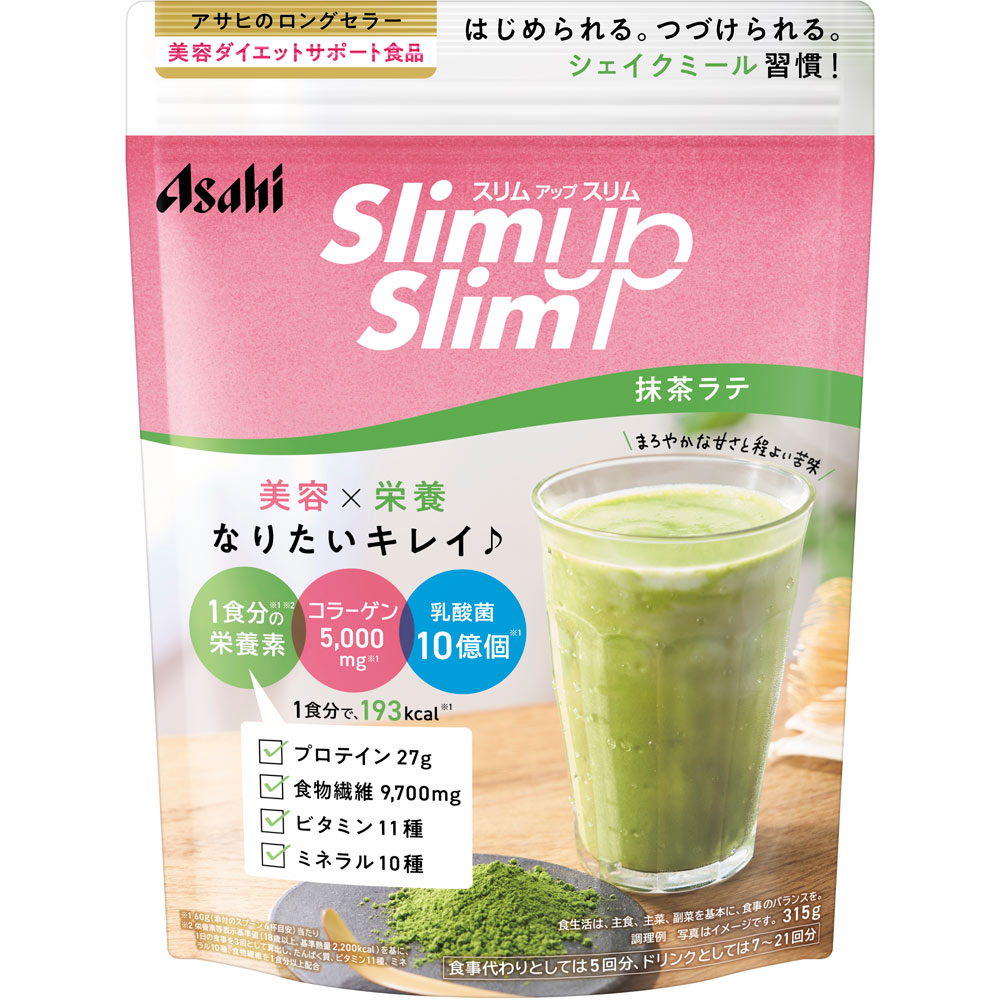 スリムアップスリム 酵素＋スーパーフードシェイク 抹茶ラテ ３１５ｇ アサヒグループ食品株式会社