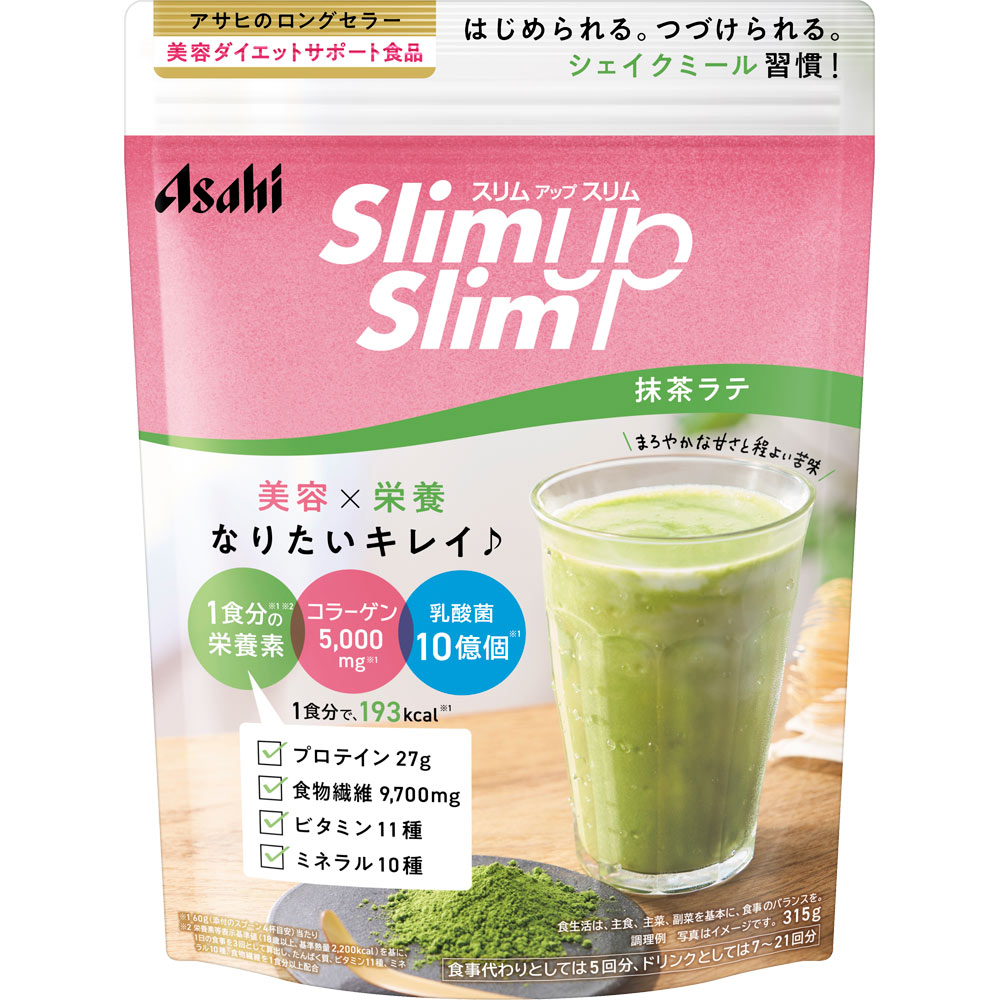 スリムアップスリム 酵素＋スーパーフードシェイク 抹茶ラテ ３１５ｇ アサヒグループ食品株式会社