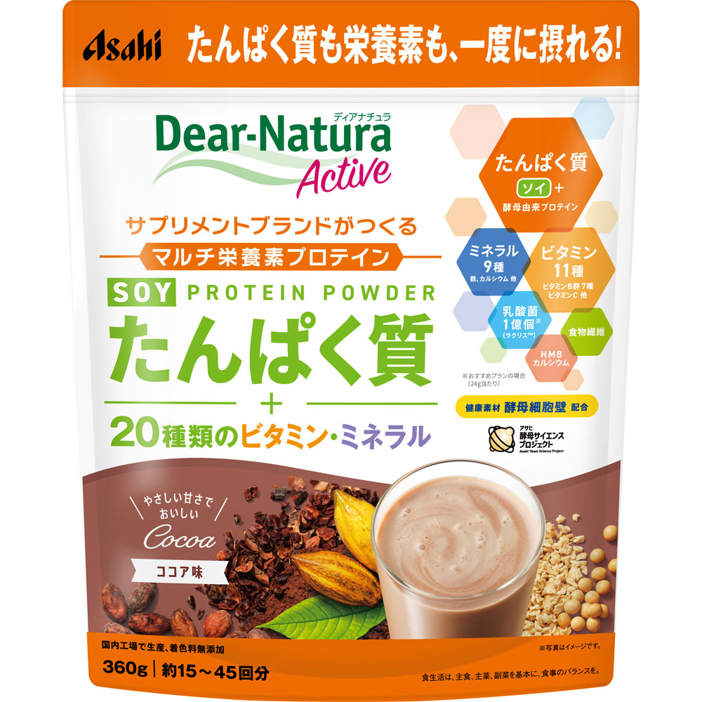 ディアナチュラアクティブソイプロテイン ココア味 ３６０ｇ アサヒグループ食品株式会社